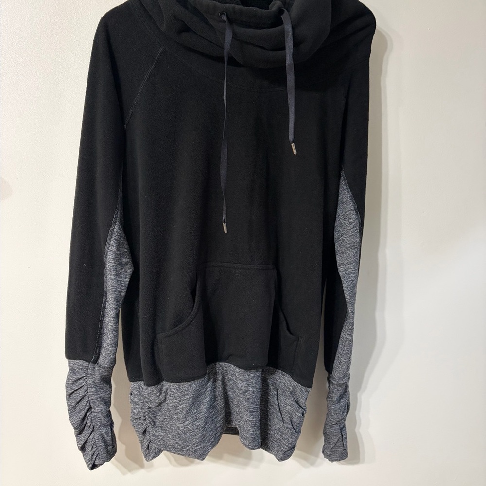 Lulu Black and Gray Cowl Neck Sweater